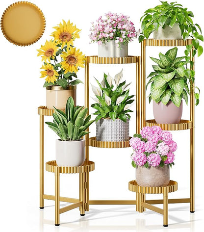7 Tier Large Tiered Plant Stand Indoor, 7.9 Inch Wide Tall Corner Metal Plant by Unknown