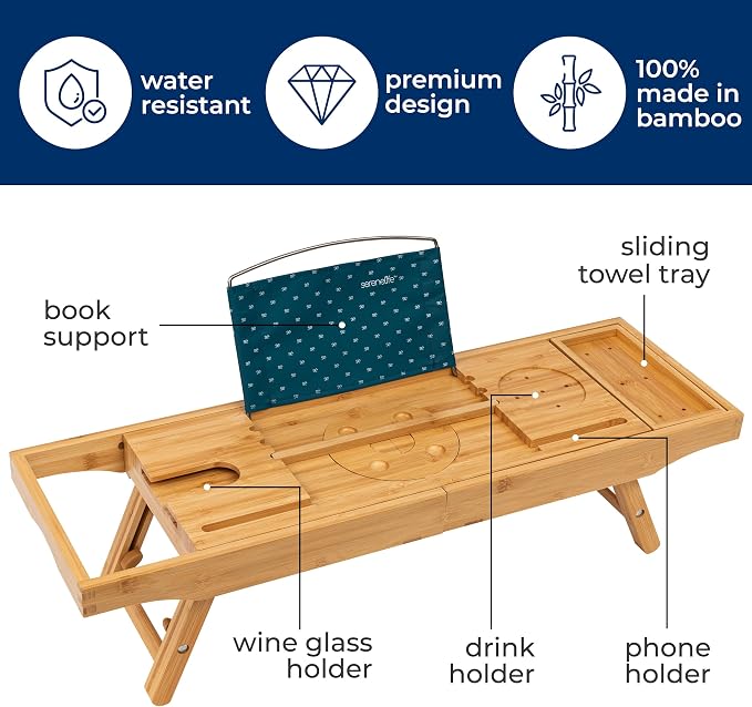 SereneLife 2 in 1 Bed and Bath Tray - Image 5