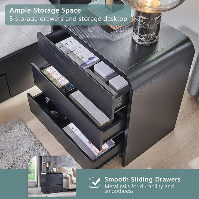 25" Tall Modern Nightstand - Image 4