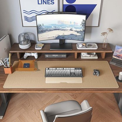DAWNTREES Dual Sided Desk Mat, Leather Desk Pad, Cork Desk Mat Protector - Image 7