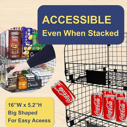 4 PACK XXL Stackable Wire Baskets - Image 4