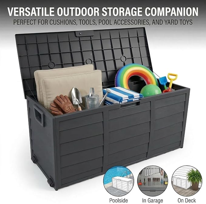 75 Gallon Outdoor Storage Box, 260L Waterproof Resin Deck Box - Image 5