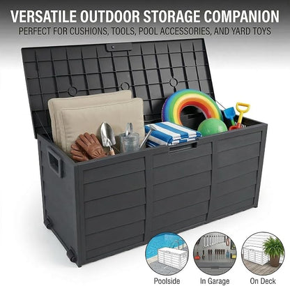 75 Gallon Outdoor Storage Box, 260L Waterproof Resin Deck Box - Image 5
