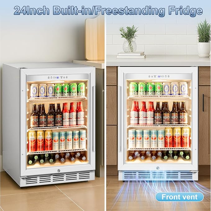 Beverage Refrigerator, 4.9 Cubic Feet Undercounter/Freestanding 24 Inch - Image 3
