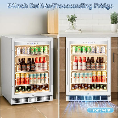 Beverage Refrigerator, 4.9 Cubic Feet Undercounter/Freestanding 24 Inch - Image 3