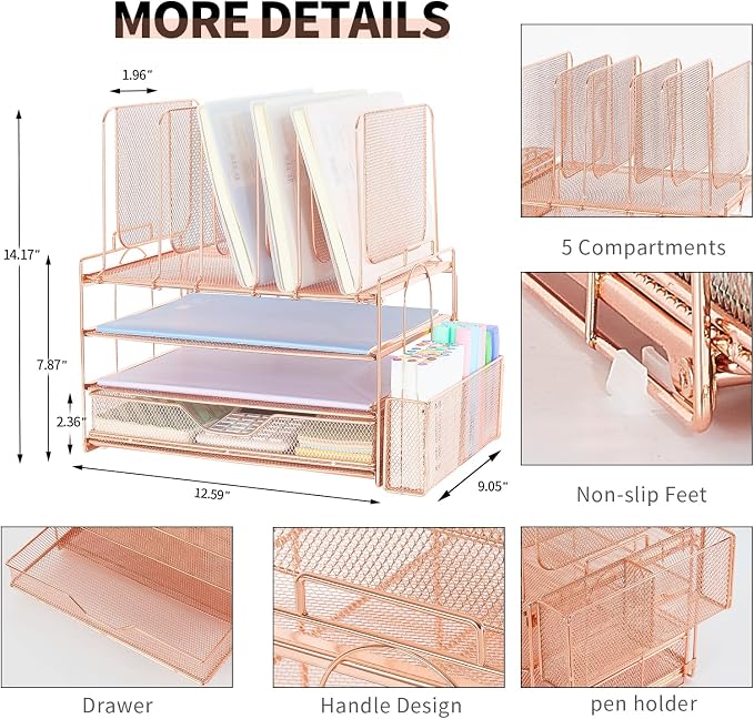 Desk Organizers and Accessories, 3-Tier Paper Organizer - Image 4