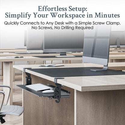 Kt4 Clamp on Keyboard Tray, Adjustable Slide Out Drawer - Image 9