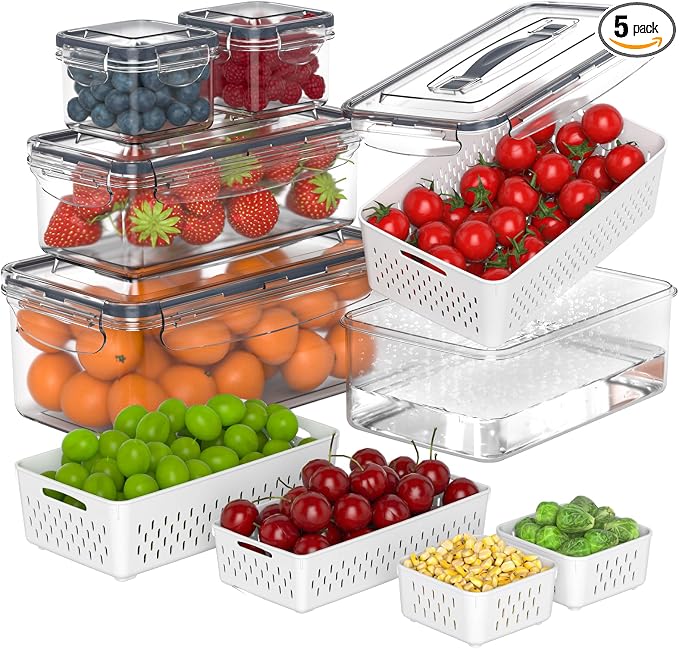 5 Pcs Fruit Storage Containers For Fridge by AnysigOfficial