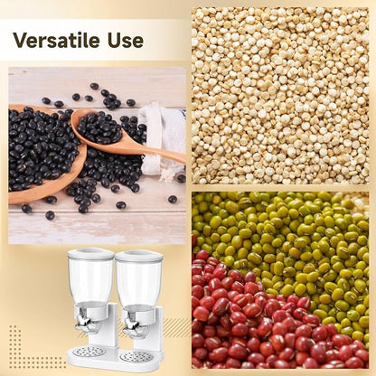 2-Container Cereal Dispenser, 4L Dry Food Storage, Rotating Dry Food Containers - Image 5