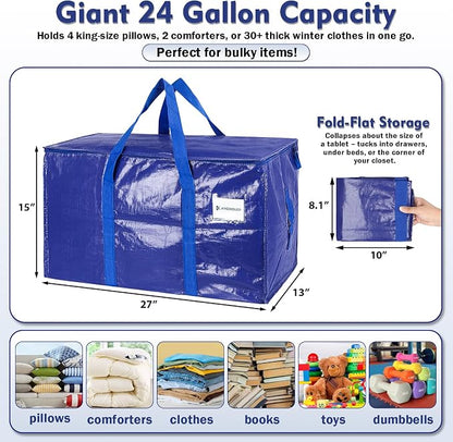 KYODOLED 6 Pack Extra Heavy Duty Blue Moving Bags - Image 2