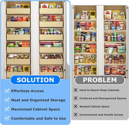WelFurGeer Soft Close Pull Out Cabinet Organizer, Cabinet Roll Out Drawers - Image 4