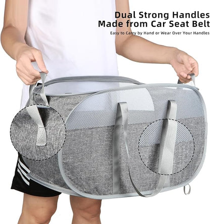 100L Collapsible Laundry Baskets, Tear Proof Pop Up Laundry Hamper - Image 7