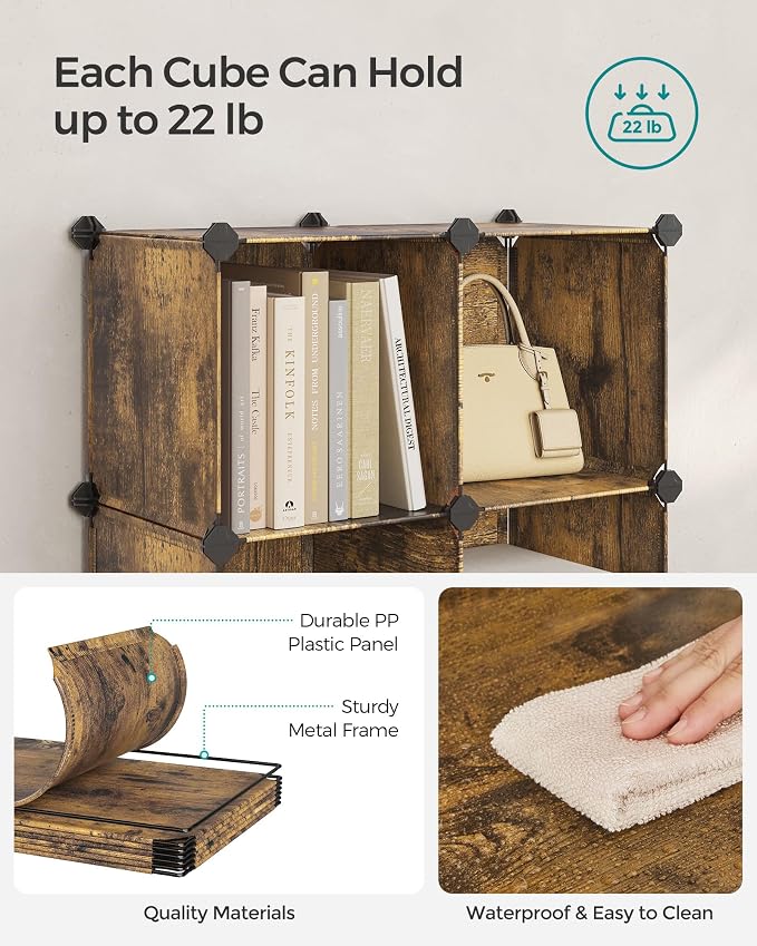 SONGMICS 6 Cube Storage Organizer, Modular Bookshelf, DIY Closet Organizers and - Image 4