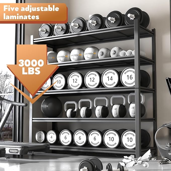 48.2" W Garage Shelving 3000LBS Storage Shelf Heavy Duty Garage Storage Shelves - Image 4
