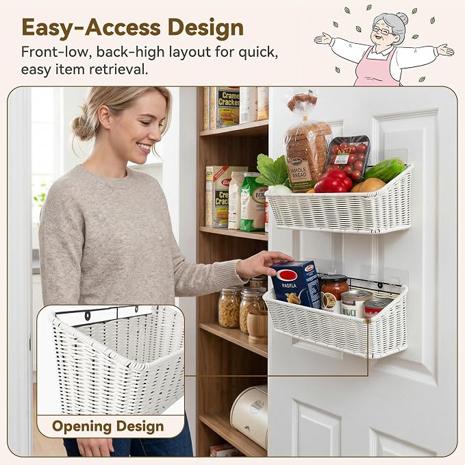 GRANNY SAYS Wicker Hanging Basket, 2 Pack Storage Baskets - Image 3