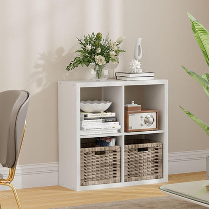 4 Cube Storage Organizer, 2x2 Cube Bookshelf, Cubby Storage Shelf, Wooden by JPIZISO