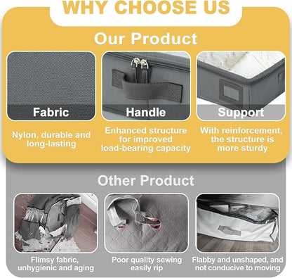 4-Inch Under Bed Storage Containers | Sturdy Sidewalls | Clear Cover & Label - Image 4