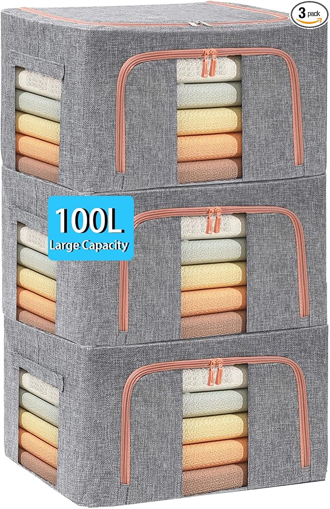 Extra Large Clothes Storage Bins by SWEERI
