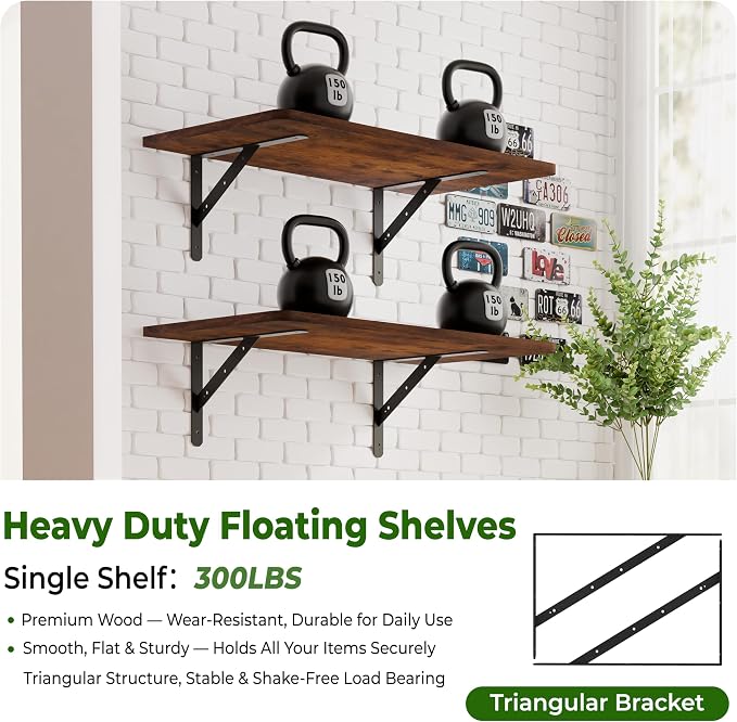 Dogsky 2-Pack Garage Storage Shelving Wall Mounted, 3x2Ft Heavy Duty Wood - Image 5