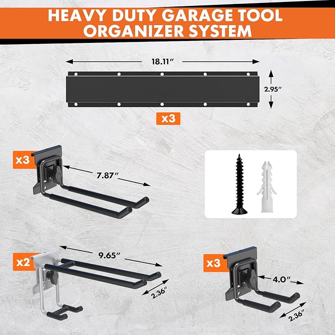 48-Inch Heavy Duty Garage Tool Organizer, Wall Mount Storage System - Image 6