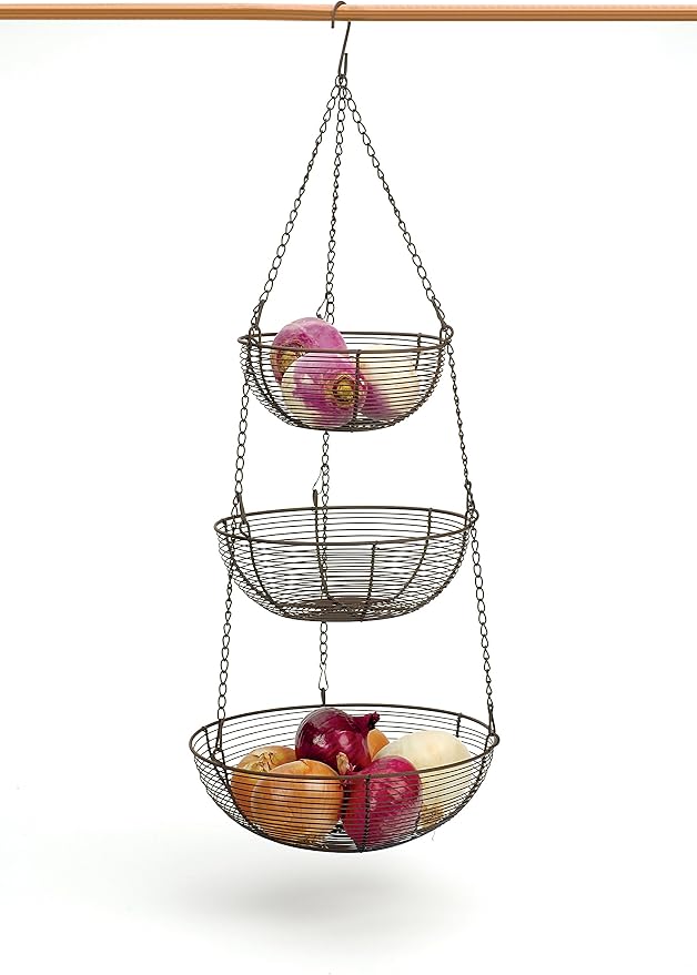 Woven Wire Hanging Basket - Image 2
