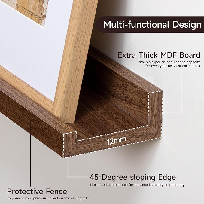Fun Memories Picture Ledge Shelf, 48 Inch Floating Shelves Set of 2, Large - Image 4