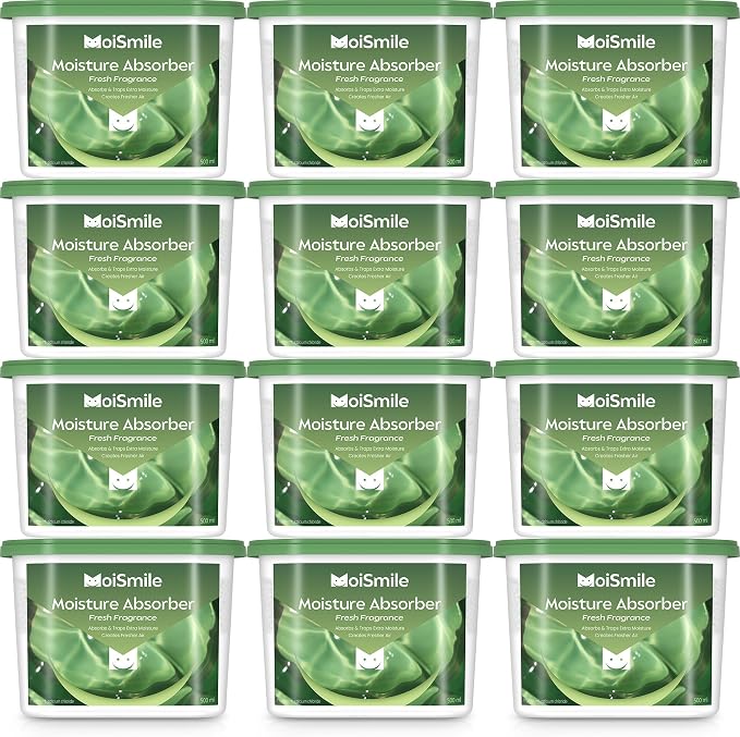 Moisture Absorbers 12 Pack, Fresh Fragrance Closet Dehumidifier by MoistureAbsorbers
