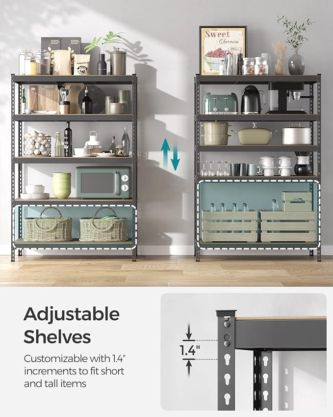 SONGMICS 5-Tier Storage Shelves, Load 2310 lb, Garage Storage, Boltless Assembly - Image 5