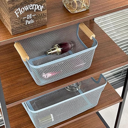 AJIODA Metal Mesh Steel Basket, Small Wire Storage Organizer Baskets - Image 5