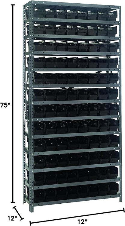Quantum Storage Systems 1275-101BK Solid Heavy Duty 13 Shelves 96 Economy Black - Image 2