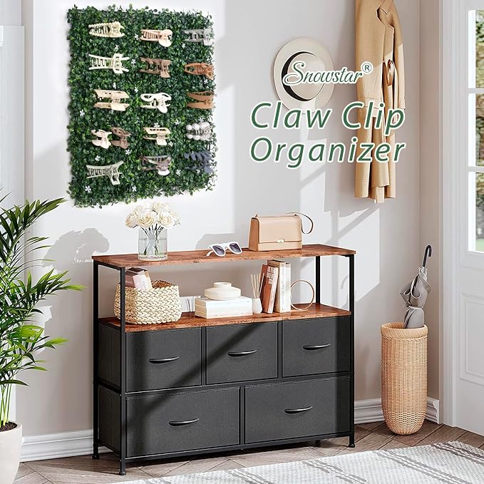 SNOWSTAR Green Grass Claw Clip Organizer Holder, Claw Clip Holder and Storage - Image 7