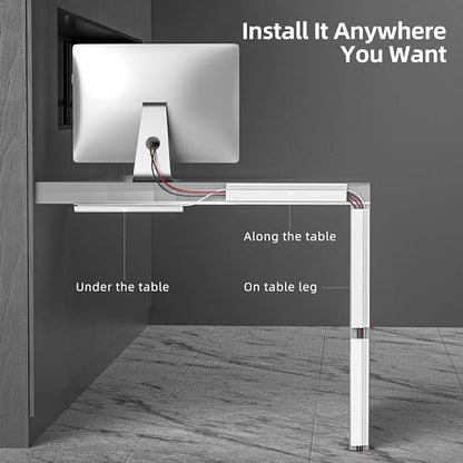YECAYE 94.2 in Cable Management Under Desk, Easy Install Adhesive Mount Cord - Image 4