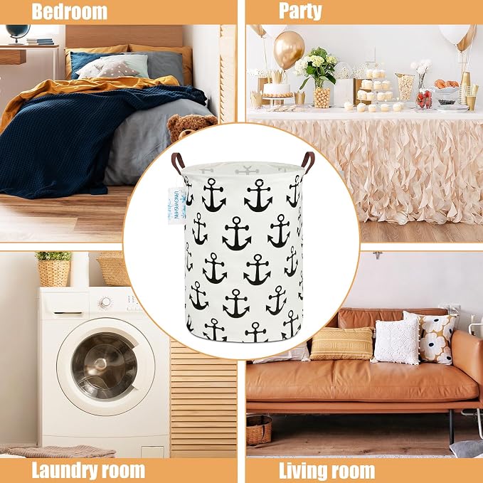 LANGYASHAN Laundry Basket Canvas Fabric Collapsible Organizer Basket - Image 3
