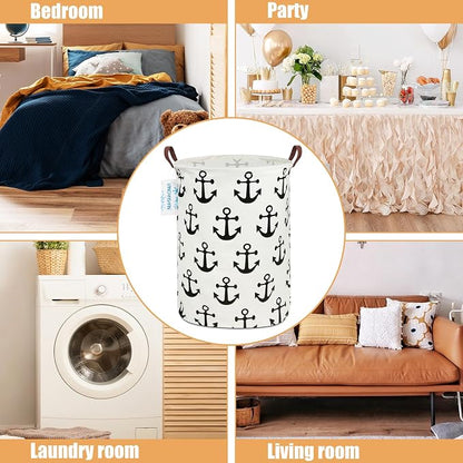 LANGYASHAN Laundry Basket Canvas Fabric Collapsible Organizer Basket - Image 3