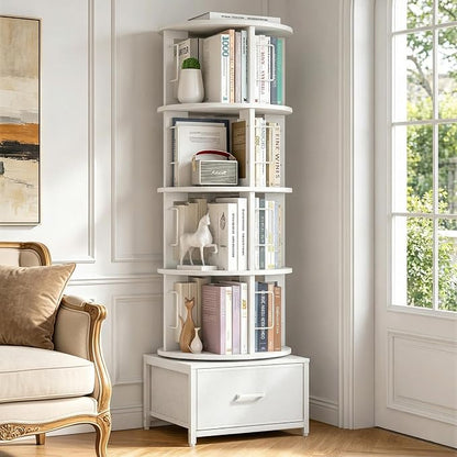 Housolution 5 Tier Rotating Bookshelf Tower by Housolution
