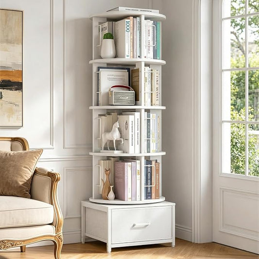 Housolution 5 Tier Rotating Bookshelf Tower by Housolution