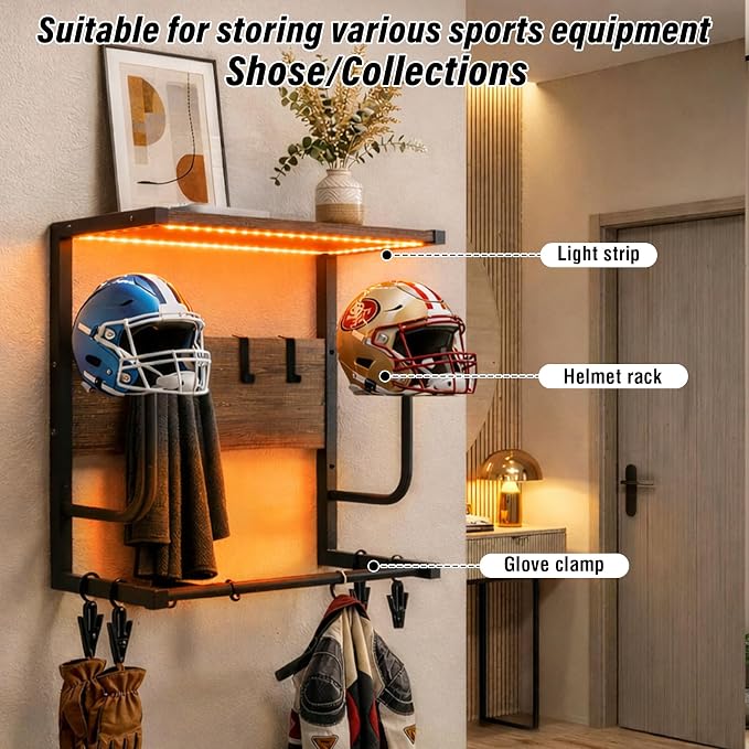 Motorcycle Helmet Rack Wall Mount - Image 4