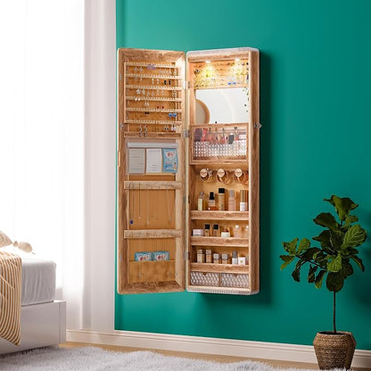 HNEBC LED Mirror Jewelry Cabinet, 47.2" Wall Mounted Jewelry Organizer - Image 11