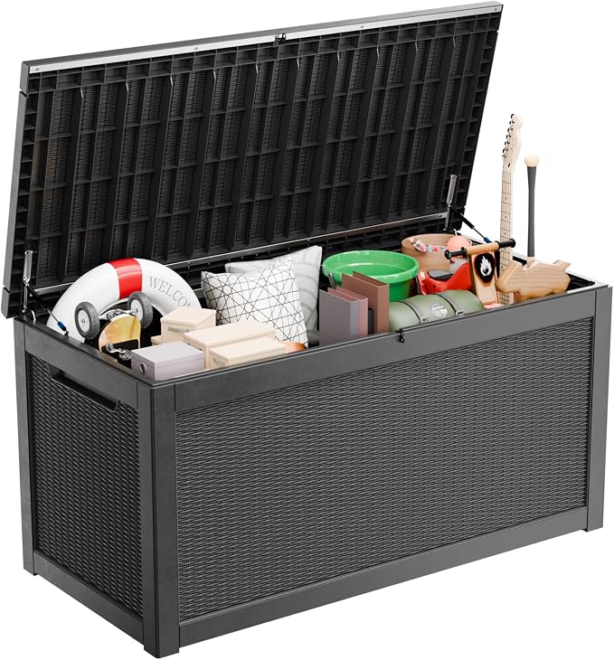 320 Gallon Outdoor Deck Box, Resin Waterproof Storage Box by KFY