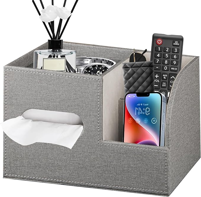 Leather Square Tissue Box Cover by PUSU