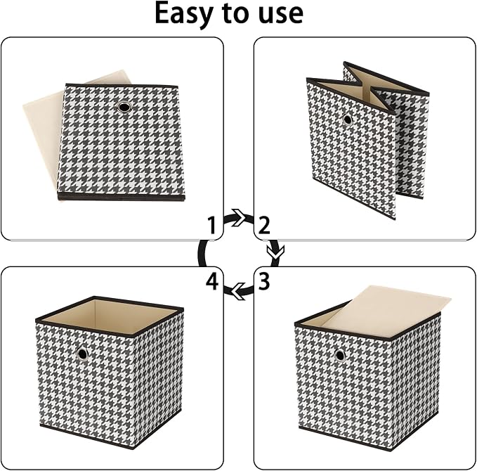Foldable Storage Cubes Bins, 11 Inch Cloth Storage Cube Fabric Storage Box - Image 6