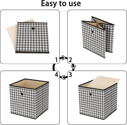 Foldable Storage Cubes Bins, 11 Inch Cloth Storage Cube Fabric Storage Box - Image 6
