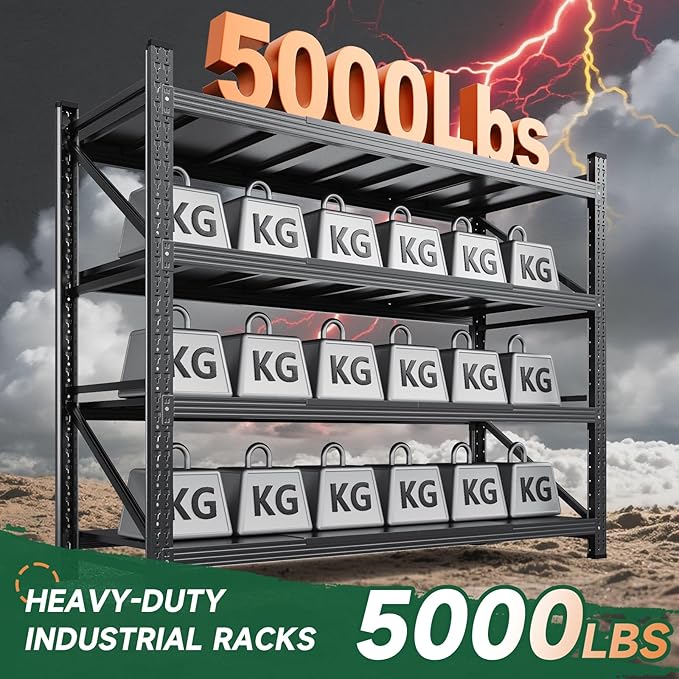 Letaya 4000LBS Storage Shelves Heavy Duty, 4 Tier Adjustable Utility Rack Shelf - Image 3