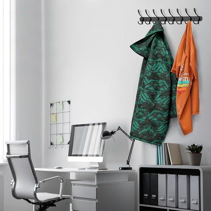 Coat Rack Wall Mount with 8 Tri Hooks, Stainless Steel 24 Inch – Black Matte - Image 3