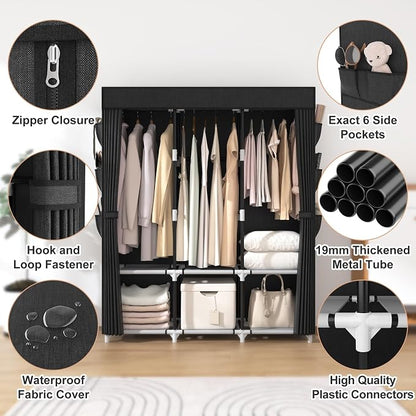 VTRIN Portable Closet for Hanging Clothes 52 Inch Wide Portable Wardrobe Closet - Image 4