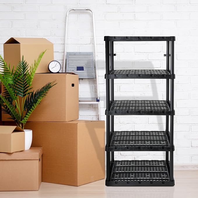 Gracious Living 2 Pack XL Heavy-Duty Storage Shelves, Knect-A-Shelf 5-Shelf - Image 5