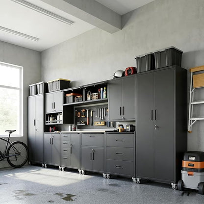 10-Piece Heavy Duty Steel Garage Cabinet System | All-in-One Modular Garage - Image 8