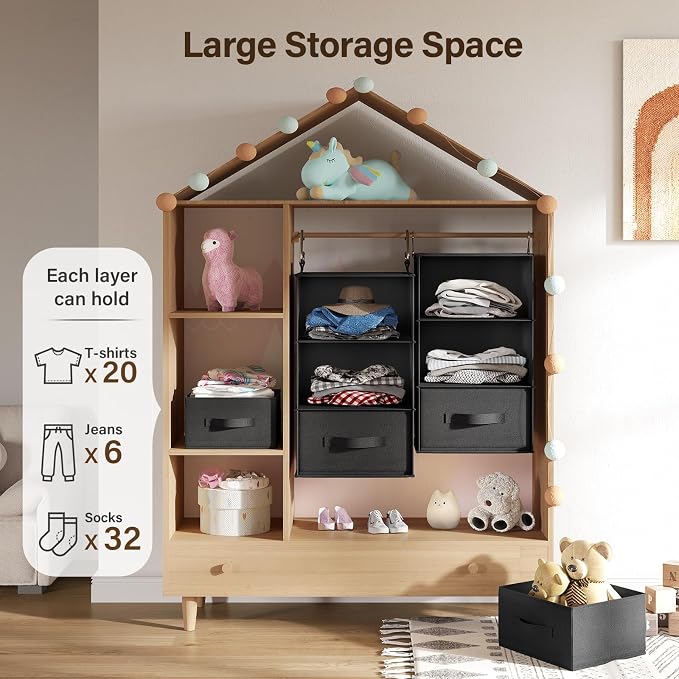 Pipishell 6-Shelf Hanging Closet Organizer, Hanging Shelves - Image 7