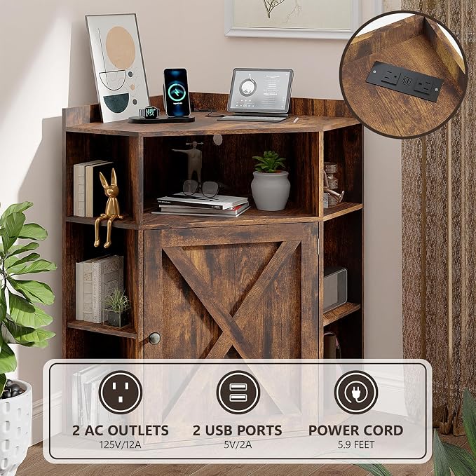 Vabches Corner Cabinet, Corner Storage Shelf - Image 3