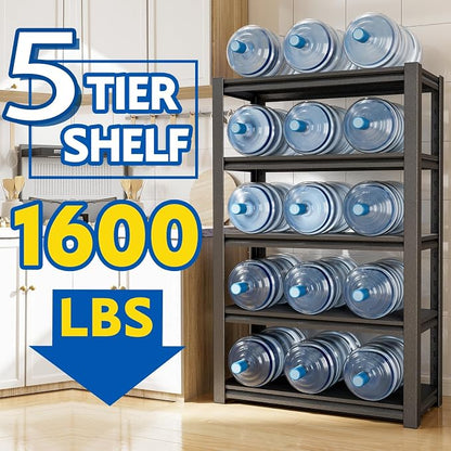 63''H Garage Shelving Heavy Duty, 1600LBS Storage Shelves, 5-Tier Adjustable - Image 3